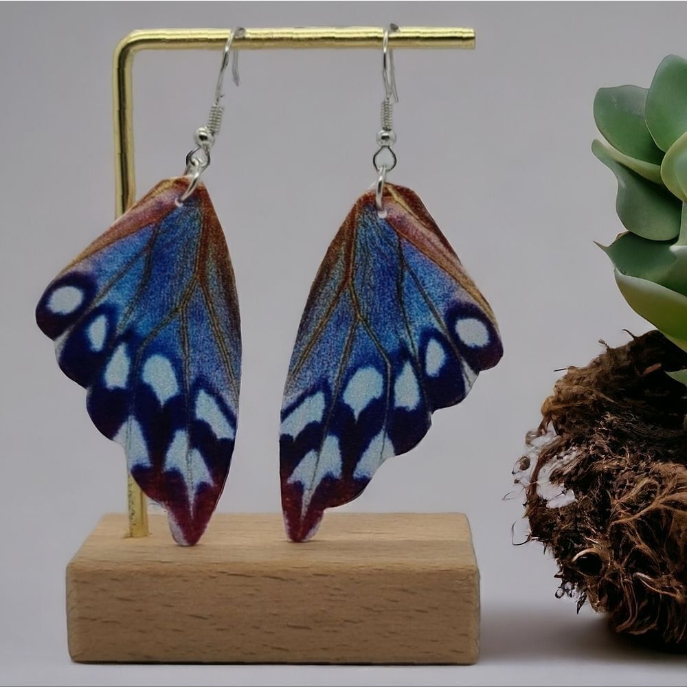 Butterfly Wing Earrings 🦋 Faux Leather Double Sided Dangle Drop Ear Jewelry